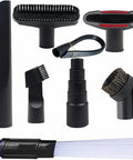 8 Piece Vacuum Attachment Kit With 32mm One And Quarter Inch Standard Hose Universal Connector For 27mm To 50mm Hoses Includes Brush Nozzle Horsehair Round Brush Upholstery Tool Flexible Crevice Tool And More Built For Quick Cleanups displayed in set
