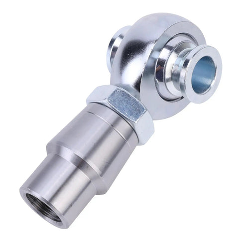 3/4 Inch Heim Joint Rod End Kit For Steering And Suspension Linkage Crafted From Heavy Duty Steel, showcasing a steel rod end with a chrome finish.