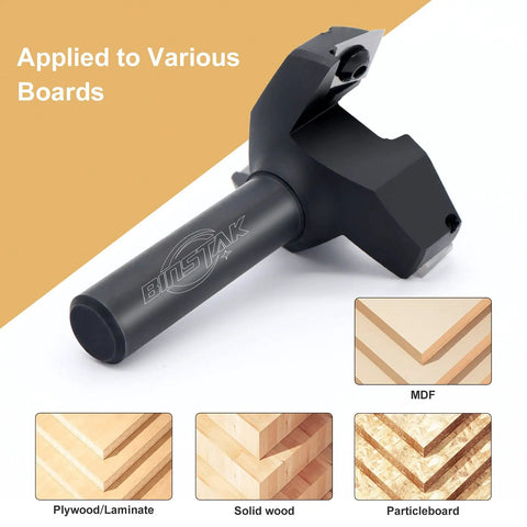 CNC Spoilboard Surfacing Router Bit With One Half Inch Shank And Two Inch Cutting Diameter Three Wing Insert Carbide Planer Bit For Slab Flattening