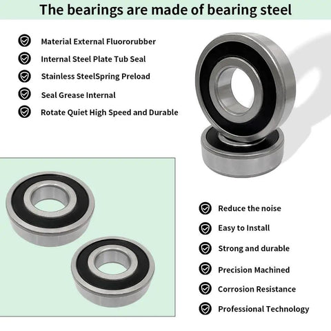 Front Load Washer Tub Bearings And Seal Kit Replacement For Lg Kenmore Models 4036Er2004A, fluororubber and steel bearings for quiet operation.
