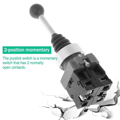 Two Position Momentary Joystick Switch With Two Normally Open Contacts, spring return, 22mm mounting hole, for industrial use