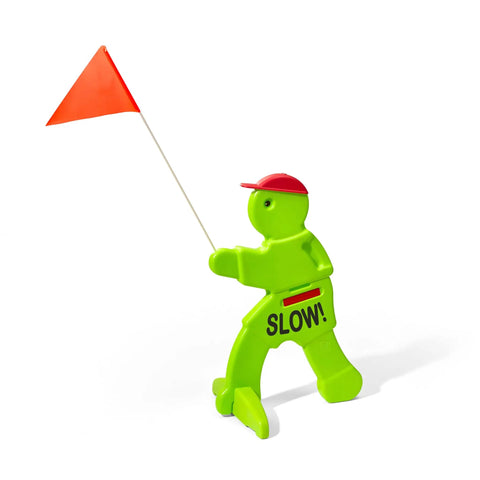 Kids At Play Safety Sign 32 Inch Reflective Caution Sign With Warning Flag For Neighborhoods Neon Body With Reflective Belt Slow Down Sticker Easy Setup Great For Driveways And Play Time