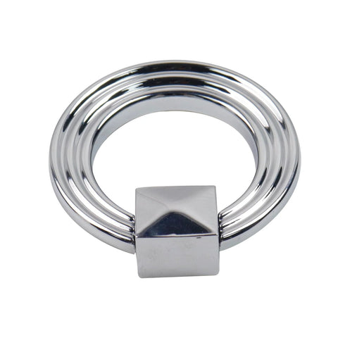 Polished Silver Cabinet Ring Pulls 1.77 Inch Diameter Round Drop Handles For Cabinets And Drawers Pack Of 4 Zinc Alloy Rust Resistant