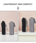 Legit Gotta Have 2 Piece Insulated Baby Bottle Carrier Tote With Stroller Hook Portable Nursing Milk Warmer Bag side view of black and gray insulated sleeves