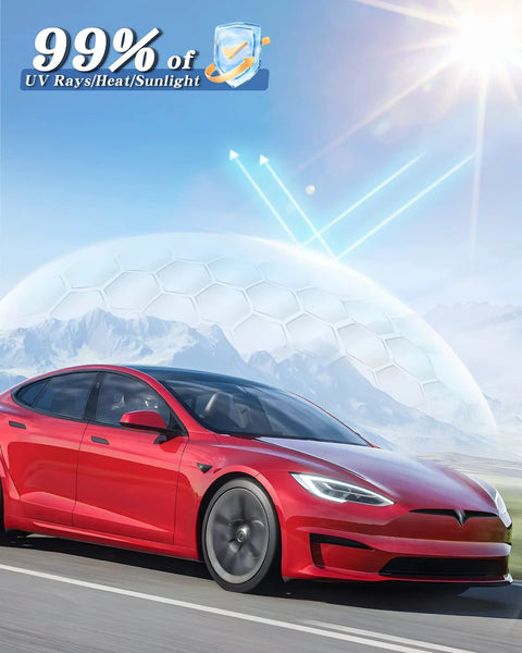 Sunshade roof for Tesla Model 3, white color, UV/heat protection, easy install