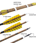 30 Inch Carbon Arrows For Compound Recurve And Traditional Bows With 4 Inch Turkey Feather Fletching 500 Spine Removable 100 Grain Screw In Tips Target Practice And Hunting Arrows Pack Of 6 showing bundle and close-up features