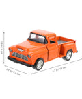 Orange Pickup Truck Miniature Model Toy For Kids Room Decor And Party Favors Realistic 4.92 Inch Collectible Vehicle with dimensions
