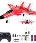 Su-27 RC Airplane With Gyro Stability, Rad 2 Channel Remote, Night Lights, Two Batteries, Durable Foam Airplane For Outdoor Fun