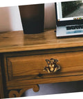 Desk with 4 Pack Retro Frog Shape Pull Handles For Cabinets And Drawers, Dope Vintage Zinc Alloy Animal Knob Hardware installed.