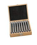 Tough As Nails Alloy Steel Parallel Block Set 18 Pieces in a wooden case with foam for CNC milling and machining.