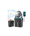 10 Inch Oscillating Misting Fan with 9 Liter Tank and Light, Portable Battery Operated Evaporative Cooler for Golf Carts Porch and Yard Gear, Rechargeable 55 Hour Run Time with power charging