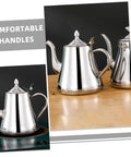 Premium Stainless Steel Long Spout Pour Over Kettle With Cool Touch Grip And Tight Sealed Lid showcasing comfortable handle design.