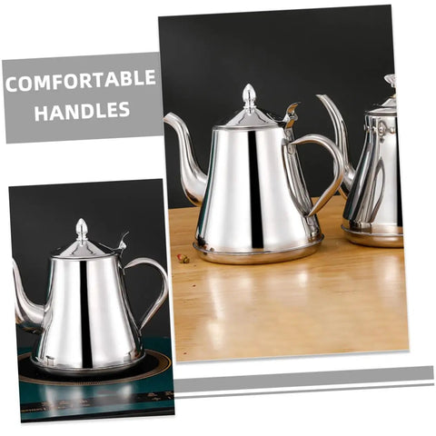 Premium Stainless Steel Long Spout Pour Over Kettle With Cool Touch Grip And Tight Sealed Lid showcasing comfortable handle design.