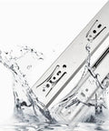 Stainless Steel Soft Close Drawer Slides Heavy Duty Three Section Track Rails Runners Repair Kit For Smooth Quiet Operation No Pinch Fingers In Kitchen Bathroom Or Office Use Ten Inch 250mm, stainless steel slide close-up