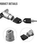 Sliding Door Lock For Closets And Display Cabinets, Zinc Alloy Plunger Cylinder With Keys, Rugged Cabinet Lock Hardware