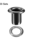 Must-Have Copper Grommets Eyelets With Washers Kit 8x4x7mm Chrome Plated For DIY Craft Projects Black 200 Pieces Corrosion-Resistant