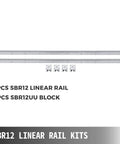 Two Pack SBR12 1000mm Linear Rail Kit With Four Carriage Blocks For CNC Machines And Automated Equipment, Heavy Duty Linear Guide Rails And Bearings Set, Smooth Glide Upgrade