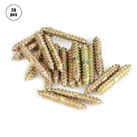 Top Shelf Double Ended Steel Screws M5 M6 Zinc Plated pack of 20, used for heavy duty woodworking projects.