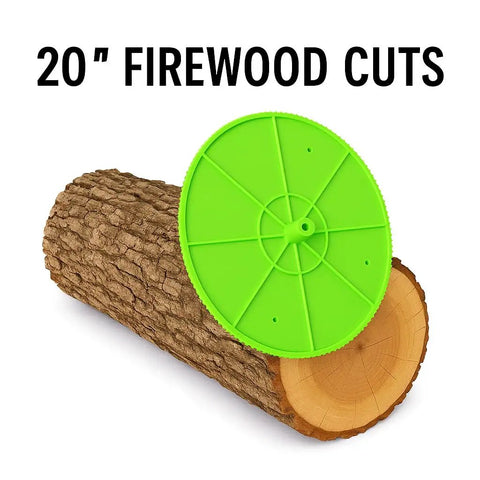 No Sweat Firewood Measuring Wheel For Chainsaw Cutting Easy Sizing And Quick Splitting Prep Perfect For Backyard Logging Make Your Chopping Routine A Breeze Crafted In USA With Patented Build Quality