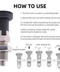 2 Pack Beefy Push Fit Ball Nose Spring Plungers M12x1.5 Stainless Steel Self Locking Indexing Plunger With Knob Positioning Pin And Lock Nut For Industrial Equipment Precision Alignment, demonstrating use steps.