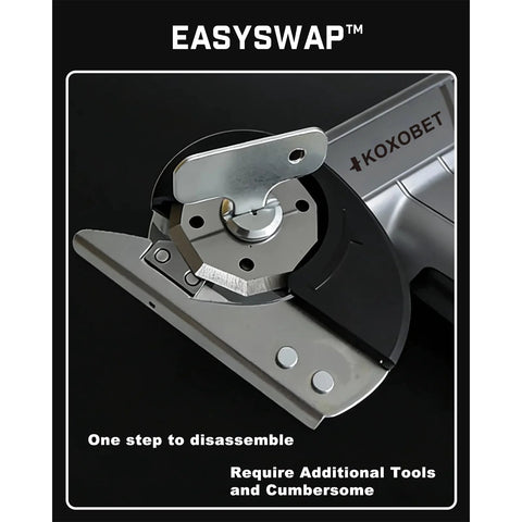 Amazon EasySwap cordless cutting tool head in silver with rotating blade for cardboard and fabric