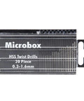 20 Piece HSS Mini Drill Bit Set 0.3mm To 1.6mm Shank Twist Drill Bits in clear storage box