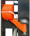 Beast Of A Heavy Duty Hydraulic Machinery And Equipment Mover strap detail with adjustable orange straps