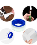 Heavy Duty Teflon Tape For Plumbing Half Inch Wide And 520 Inches Long High Density PTFE Thread Sealant with images of usage