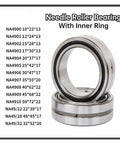 One Piece With Inner Ring Solid Needle Roller Bearing NA4910 Series displayed with specifications for precise applications.