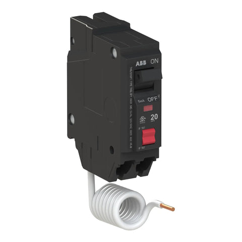 Built Tough 20 Amp Single Pole GFCI Circuit Breaker With Plug On Pigtail Wire for quick installation and reliable protection.
