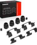 Front Side Disc Brake Hardware Kit For Honda Civic Upgrades Stops Brakes Smarter Perfect Fitment Si Model 1996 Through 2011 Guaranteed Heavy Duty Set, black springs and boots