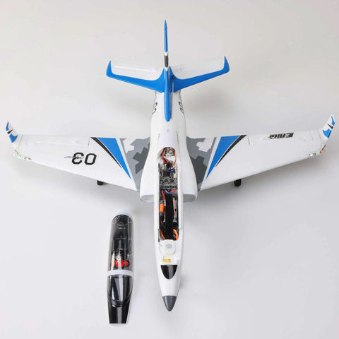 Top view of Viper 30mm EDF RC Jet Airplane BNF Basic with Safe and AS3X Stability, featuring removable cockpit canopy