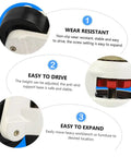 Heavy Duty Swivel Leveling Casters Set, 3 Inch, Flat Base, Adjustable Industrial Workbench Wheels for Material Handling and Equipment Transport, Anti Skid Stable Base, Easy Install Furniture Caster Wheels, close-up