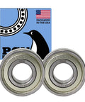 2 Pack 6204 ZZ Bearing Lubricated Chrome Steel Sealed Ball Bearing 20x47x14mm with Metal Shield, front view with packaging