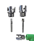 Heavy Duty Water Pipe Wrench Dual Function Threading Tool for 1/2 and 3/4 inch pipes and metal threading heads.