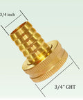 Premium Heavy-Duty Brass Garden Hose Adapter For 3/4 Inch Drip Irrigation Tubing To Faucet With Leak-Proof Rubber Gasket, Reusable Connector Fitting For Rain Bird And Toro Systems That Actually Holds Up Outdoors. 3/4 inch brass hose adapter with 3/4 GHT threads