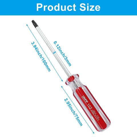 Hardcore T20 Torx Star Security Screwdriver Featuring Knuckle Friendly Grip And Ballistic High Carbon Steel Blades built for automotive jobs, 100mm length, red insulated grip.