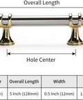 10 Pack Brushed Nickel And Gold Cabinet Pulls For Kitchen Cabinets And Furniture 3 Inch Two Tone Drawer Pulls with dimensions