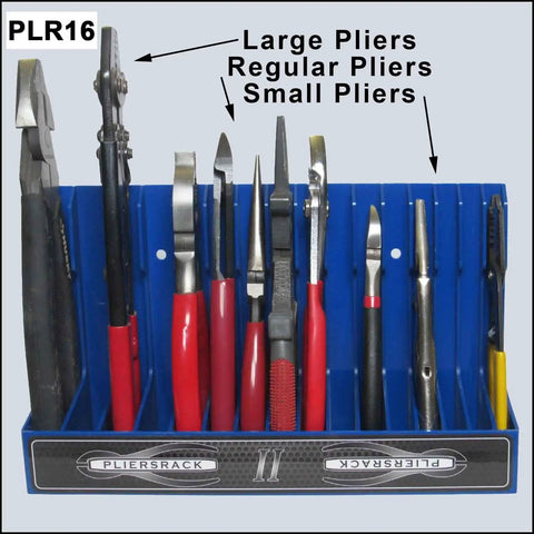 Blue Pliers Rack Organizer For Pegboard And Toolbox Drawer Holds 16 Sets Of Pliers From Regular To Small Keeps Spring Loaded Pliers Closed Tilt Feature For Easy Access Perfect Pliers Storage And Tool Organization with assorted pliers