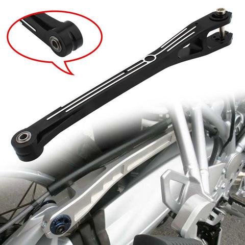 Adjustable Paralever Torque Arm Rear Drive Shaft Lever For BMW R Nine T 2014 2017 Racer Bolt On Upgrade Boosts Ride Stability And Lower Seat Height Without Sacrificing Handling black billet aluminum arm installed on motorcycle