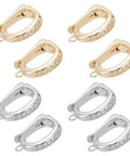 8Pcs 18K Gold Plated Necklace Shortener Clasp Brass Enhancer Set With Cubic Zirconia Sparkly Dope Mini Push Clasp Connectors