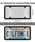 2 Pack Universal Gray License Plate Frame And Cover Set With Screws And Caps For Front And Rear Use Built To Last ABS Protection