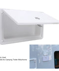 Heavy Duty RV Baggage Door Toolbox With Safety Latch And Drain Bottom Cap Rock Hard Abs Shell, white storage box for trailers.