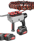 Cordless Automatic Pipeline Wiring Machine With Heavy Wheel Transmission And Variable Speed Cable Puller For Hidden Threads And Smooth Wall Routing No Sweat Plug And Play Setup Built For Rapid Electrical And Network Tasks with battery packs.