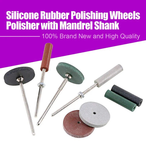 46 Piece Polishing Wheels Kit With 40 Multicolor Silicone Rubber Polishing Wheels And Polishing Particles Plus 6 Mandrel Shanks