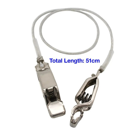 4 Pack Fencing Mask Cord For Foil And Sabre, 51 cm length, clear twin core with stainless steel clips, competition ready cable