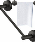 Matte Black Suction Cup Towel Bar 17 Inch For Bathroom And Kitchen, No Drill Wall Mounted Stainless Steel Towel Holder with towel