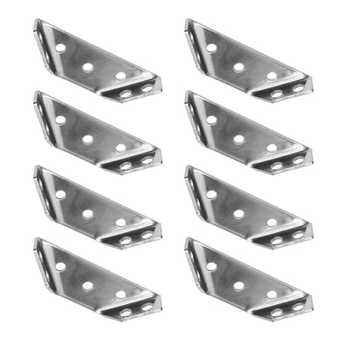 8 Pack Sturdy Corner Braces for Wood Shelves and Furniture, right angle braces, stainless steel metal triangle reinforcement