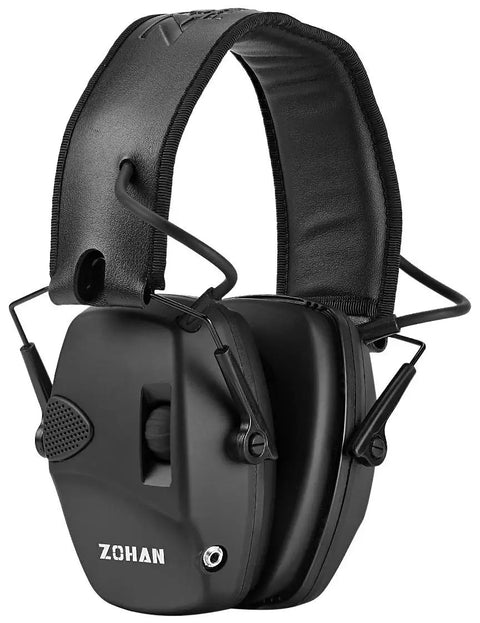 Electronic Ear Protection For Shooting Range With Sound Amplification And Noise Reduction Ear Muffs For Gun Range Active Noise Reduction And 22 dB NRR Comfortable Black Hearing Protection