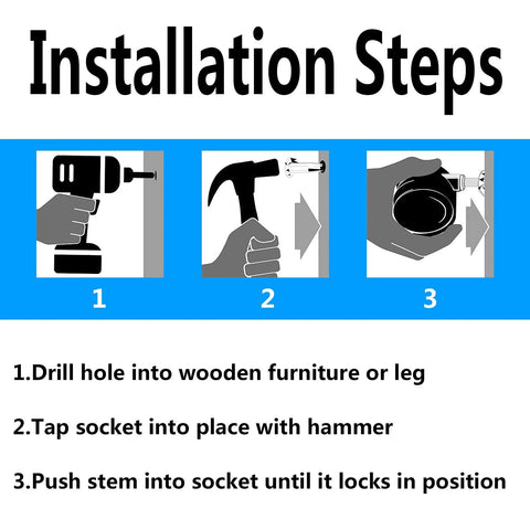 Installation steps for 2 Pack Locking Swivel Caster Replacement Wheels For Weber Gas Grill Stem Casters 2.5 Inch Twin Wheel Rubber